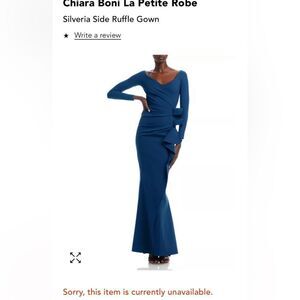 Chiara Boni La Petite Robe Silveria Side Ruffle Gown size 46